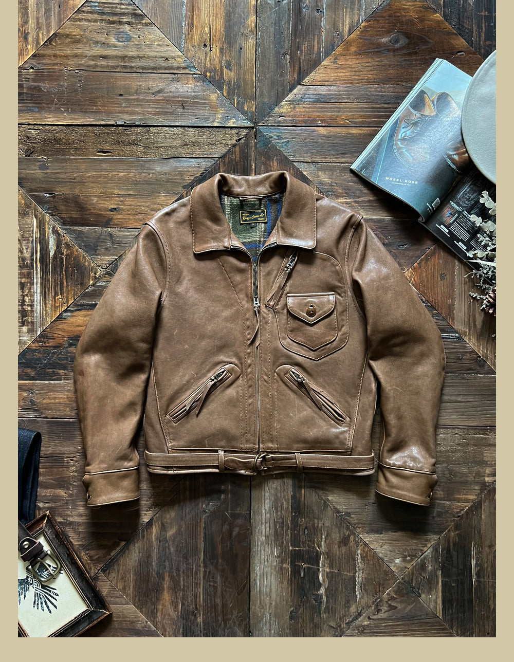 2色展開★カウレザー シングル ライダースジャケット★
