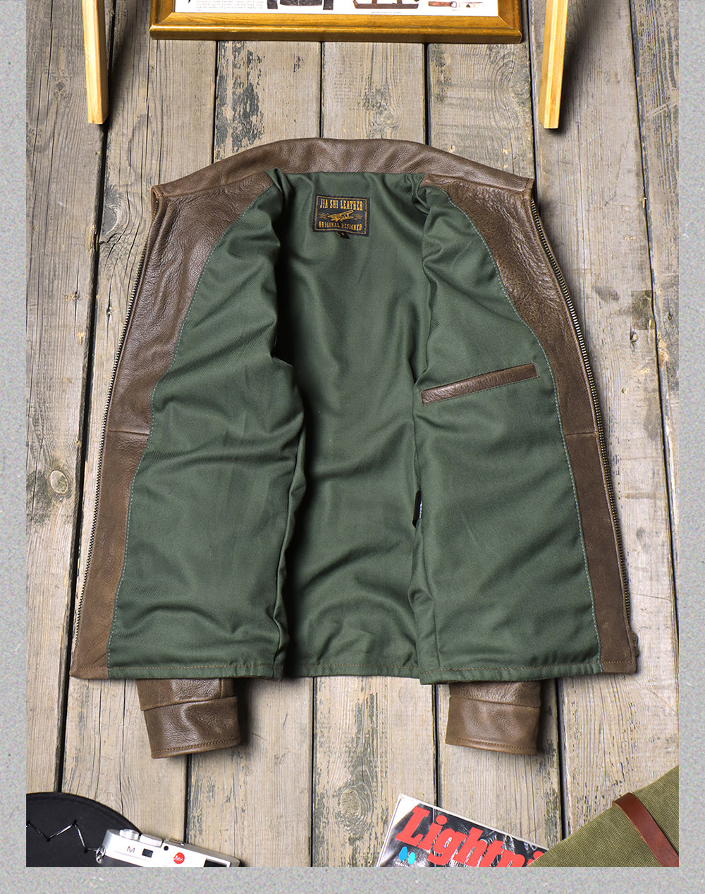 カウレザー ヴィンテージ加工 シングルライダース ジャケット S~5XL