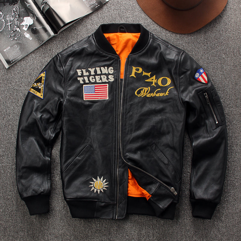 カウレザーFLYING TIGERS MA-1 フライトジャケット M~4XL