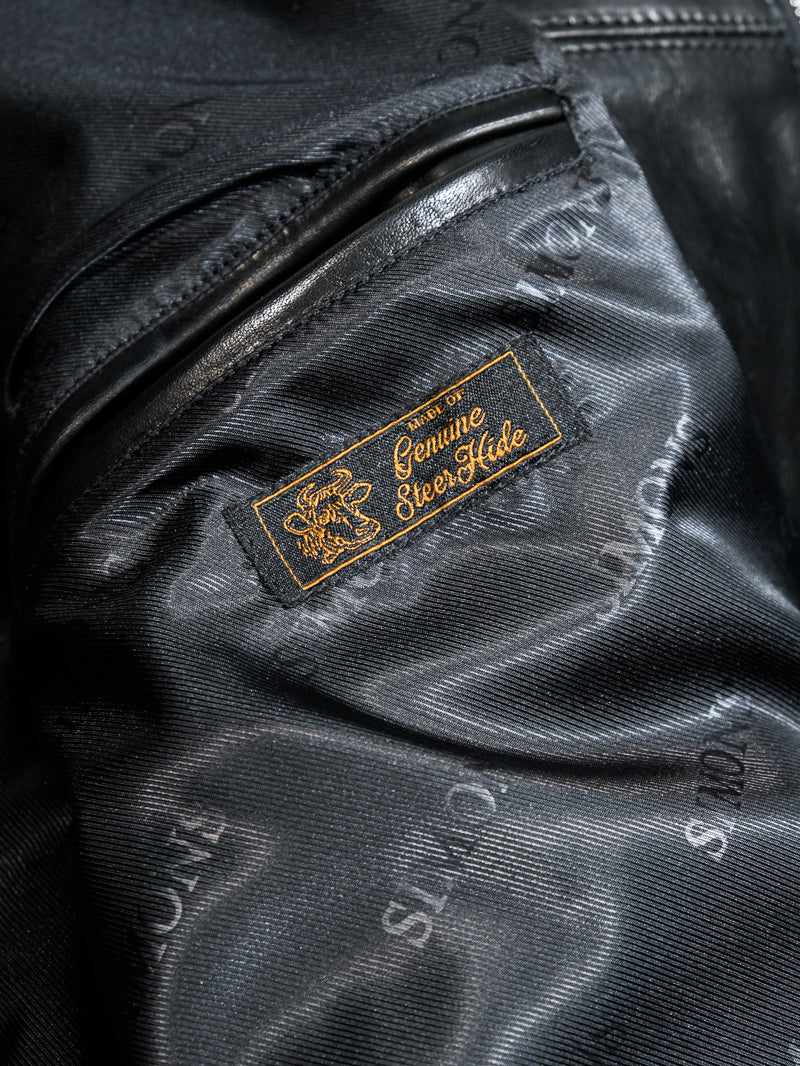 ◇ririジップ◇ヴィンテージ復刻 オイルカーフレザー ジャケット◇S/M/Lサイズ