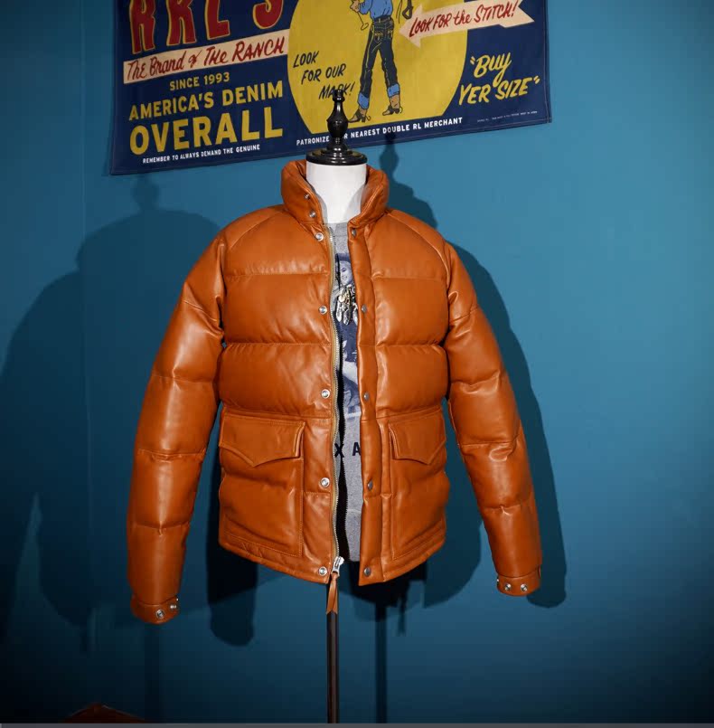 ◇イタリア産シープレザー使用 レザーダウンジャケット◇ S~4XL