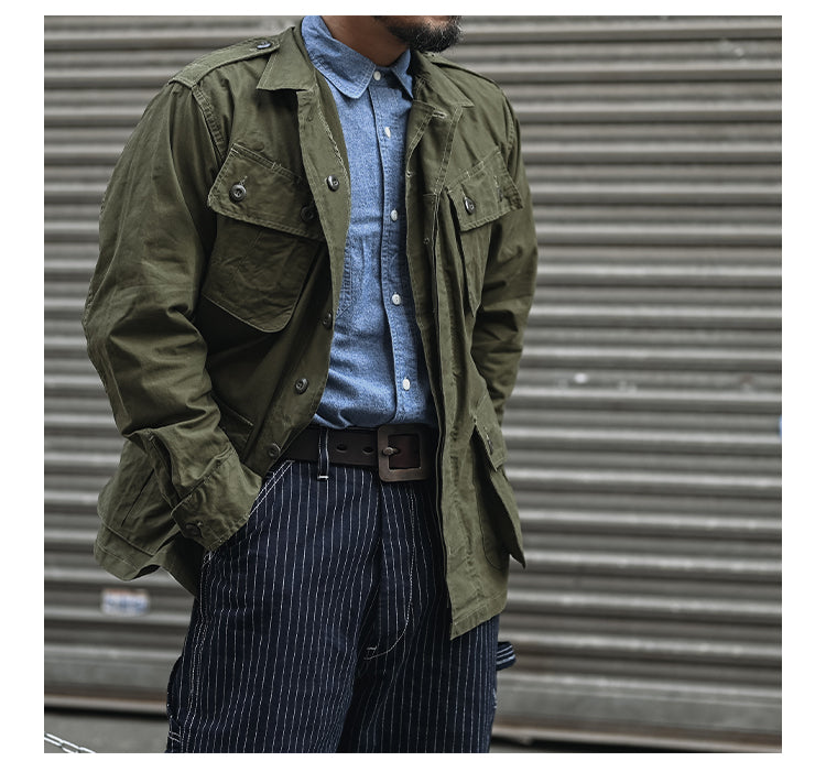 ヴィンテージ モディファイ 7.5OZ コットン TCU 1stモデル ミリタリージャングルファティーグ ジャケット◇S~2XL