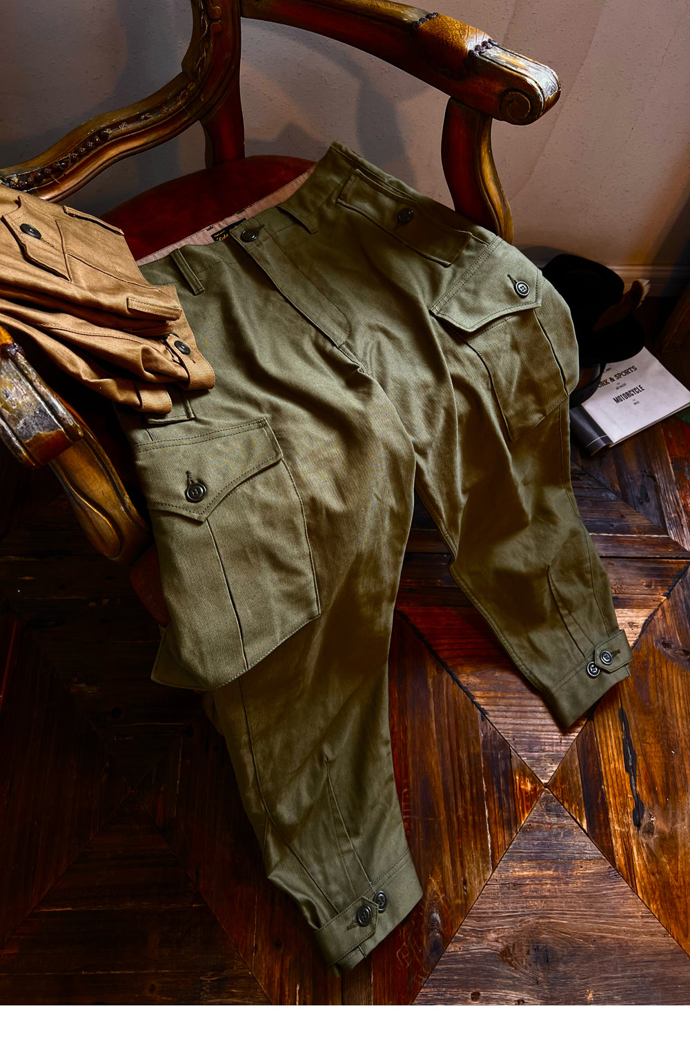 2色展開◇ヴィンテージ復刻デザイン ジャングルクロスコットン使用 ワークパンツ◇S~3XL
