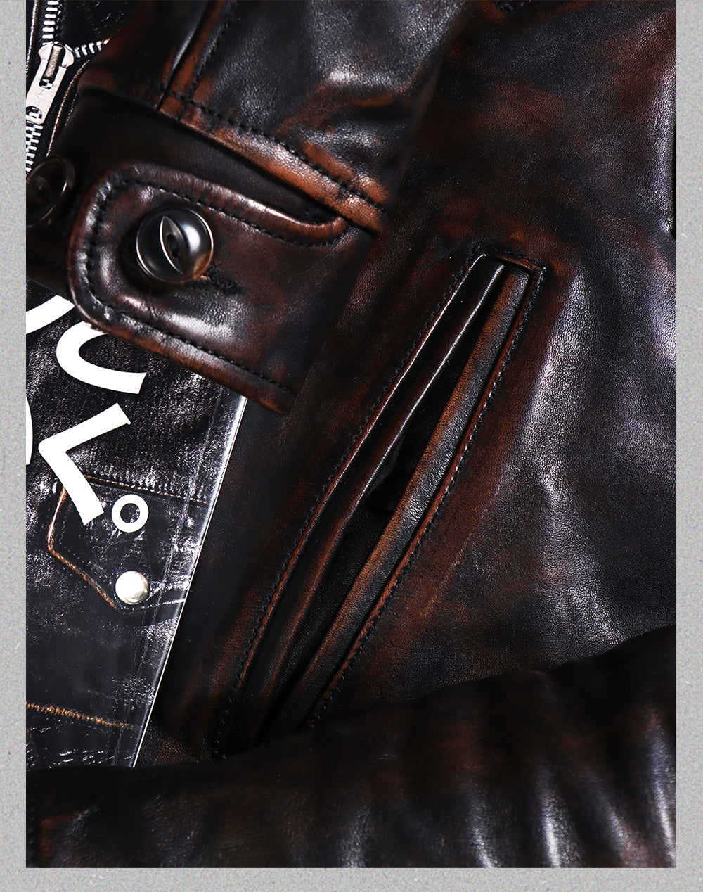 ヴィンテージ 復刻 茶芯 ホースハイド ボタン式ダブルライダースジャケットS~4XL