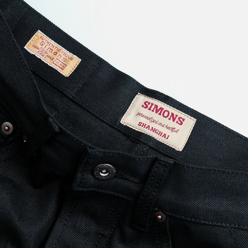 ★14オンスセルビッチ ブラック デニムパンツ★S~2XL