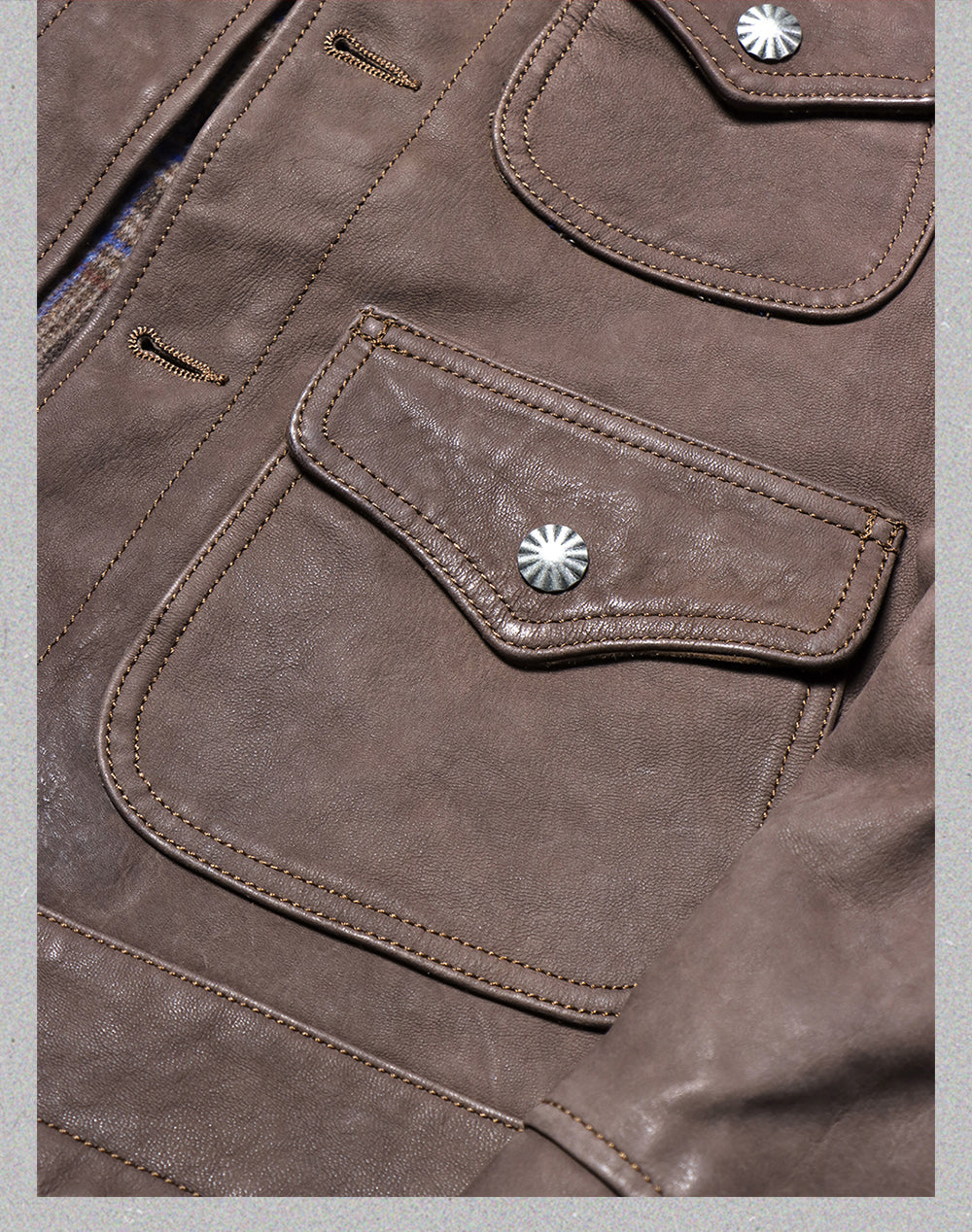 ☆コンチョボタン付き ゴートレザージャケット☆S~4XL
