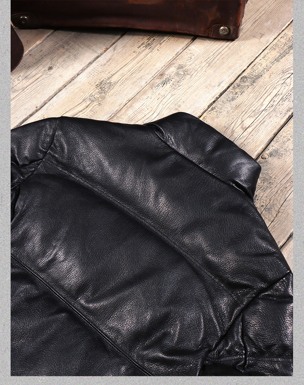◇ゴートレザー ブラックレザーダウンジャケット◇ M~5XL