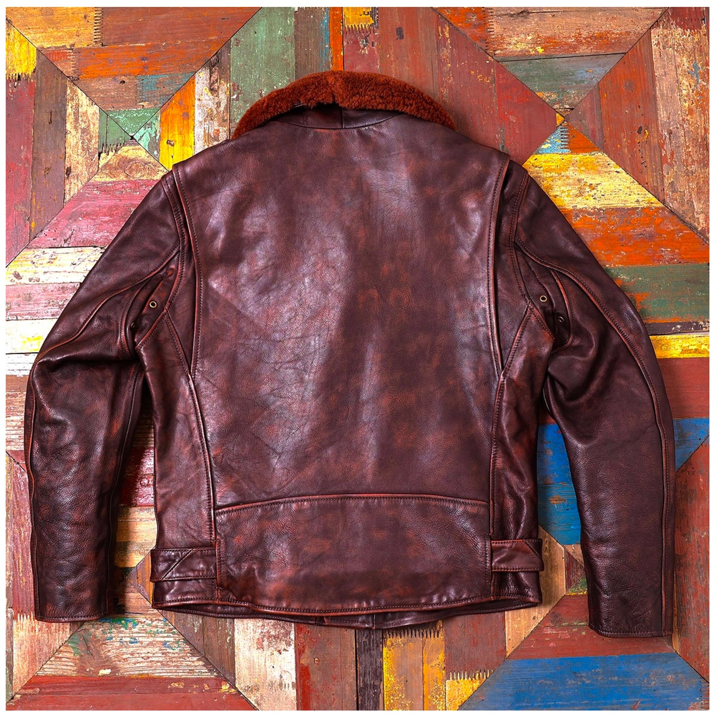 ファーの取り外し可能◇ヴィンテージ50s 復刻 茶芯カウレザー ダブルライダースジャケット◇S~5XL