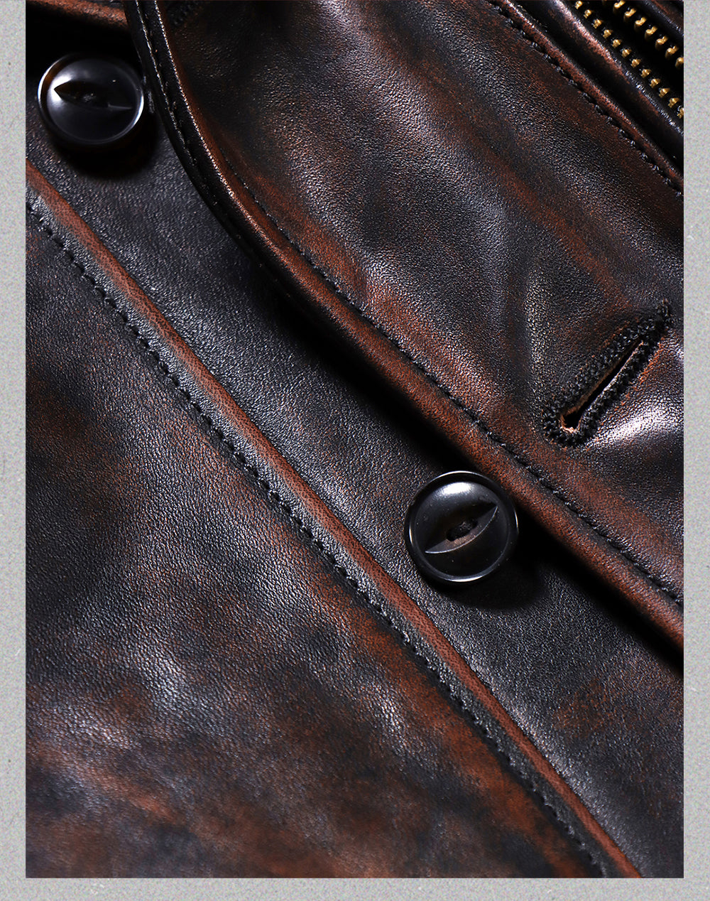 ヴィンテージ 復刻 茶芯 ホースハイド ボタン式ダブルライダースジャケットS~4XL