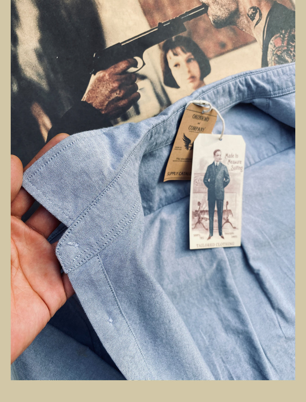 ◆ヴィンテージスタイル バンダナ柄切替 ロングスリーブ オックスフォードシャツ◆ M~3XL