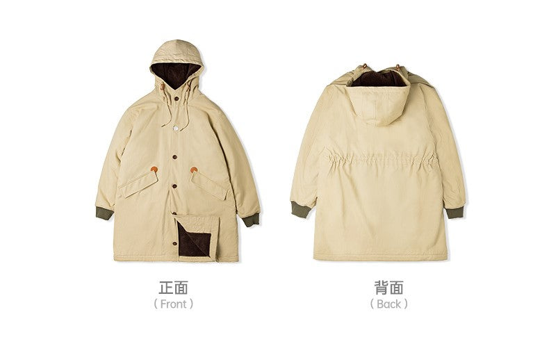 ボアライナーで暖か★N2 デッキコットンコートフード付き★S~2XL