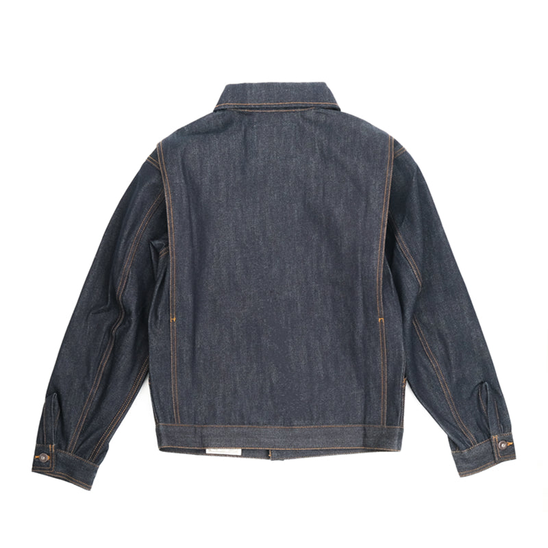 背面のアクションプリーツで高い可動性☆ヴィンテージ復刻 14.5OZ ノンウォッシュ セルビッチ デニムジャケット☆S~2XL