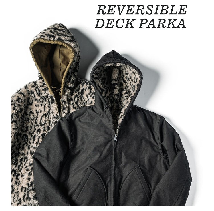 ▲ヴィンテージ復刻 ジャングルコットン×レオパード リバーシブルフーディージャケット▼S~2XL