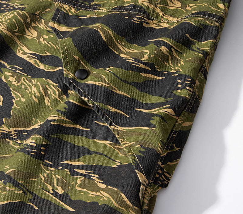 ◇コットン タイガーカモフラージュ ミリタリーアノラックジャケット◇S~2XL