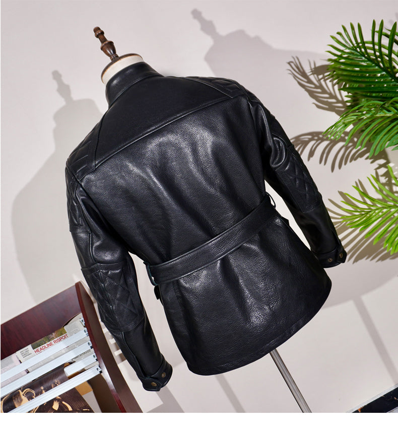 ▲細部のディテールまで完璧な拘り レザー ハンティングジャケット▼S~4XL