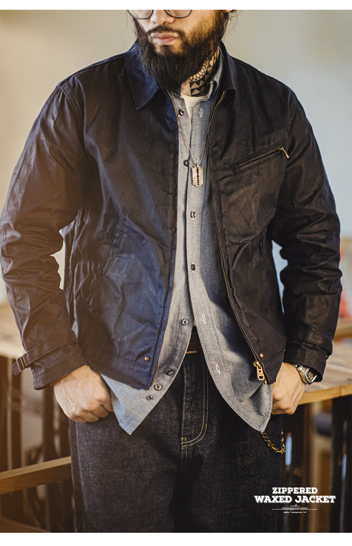 撥水性有り▲ワックスコットン ブルゾン▼ワックス付きS~3XL