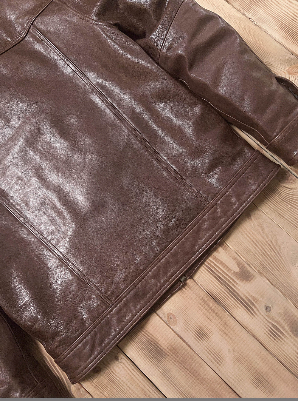 SALEプライス★VINTAGE復刻デザイン 植物タンニンなめし ゴートレザー シングルライダースジャケット★M~5XL ブラウン