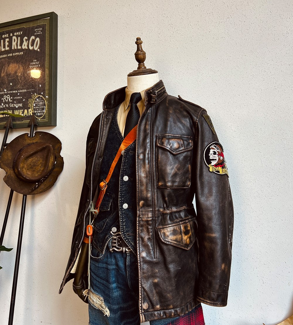 ▲抜群のヴィンテージ加工 カウレザー M-65 ジャケット▼S~3XL