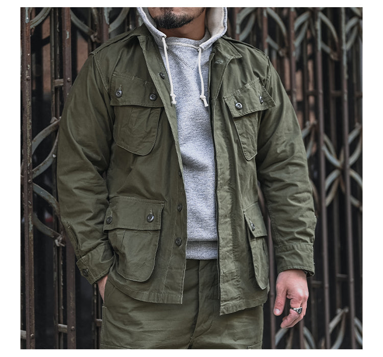 ヴィンテージ モディファイ 7.5OZ コットン TCU 1stモデル ミリタリージャングルファティーグ ジャケット◇S~2XL