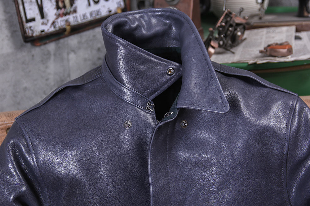 レアカラー1.5mm△ブルーグレーカウレザー A-2ジャケット▽M~5XL