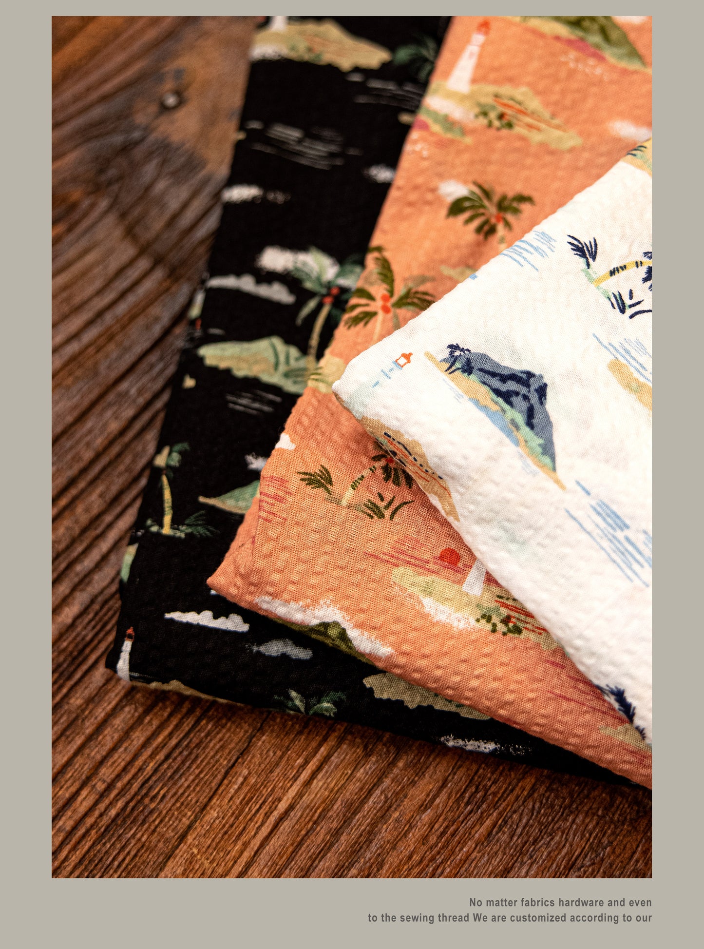 3色展開△コットンシアサッカー地 半袖 アロハシャツ▽S~3XL