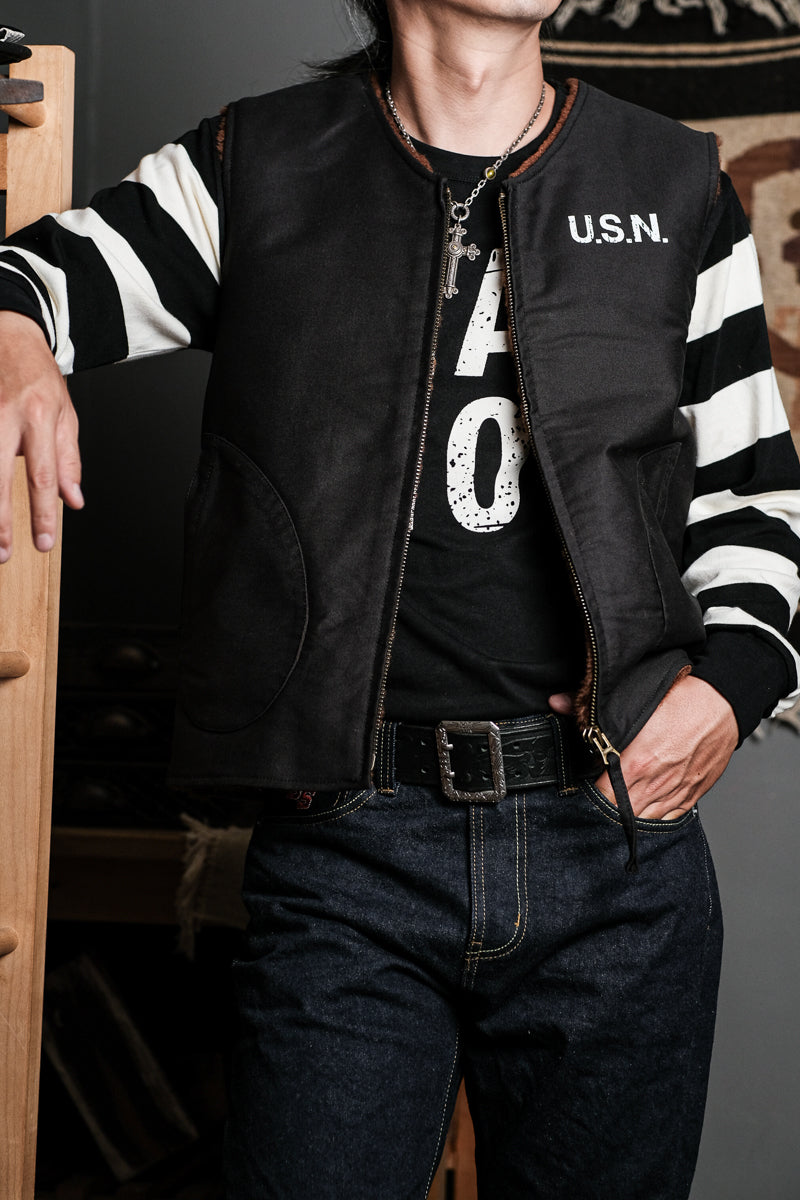 ◇USNステンシル入り 防寒性も抜群 ヴィンテージ復刻デッキベスト◇S~2XL