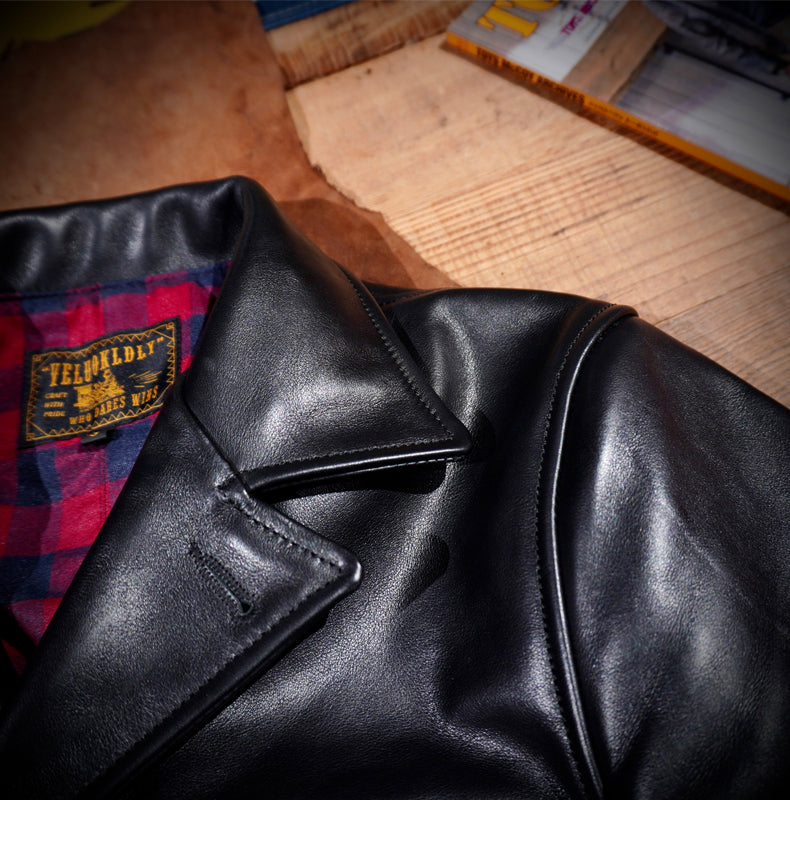 40’s ヴィンテージ復刻デザイン 日本産 牛革使用 レザー ジャケット S~4XL