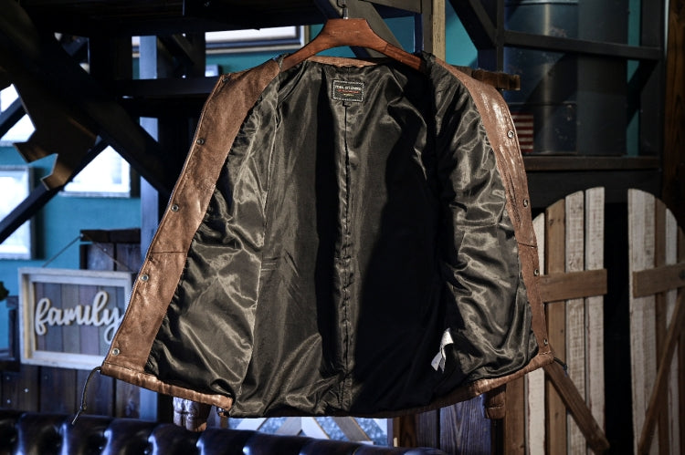 ★植物タンニン鞣し ウォッシュ加工 シープレザーコーチジャケット★M~XL