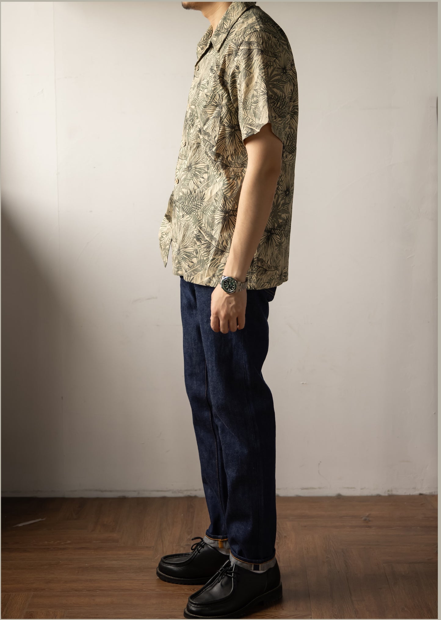 △ヴィンテージ復刻 リーフ柄 半袖 アロハシャツ▽S~3XL