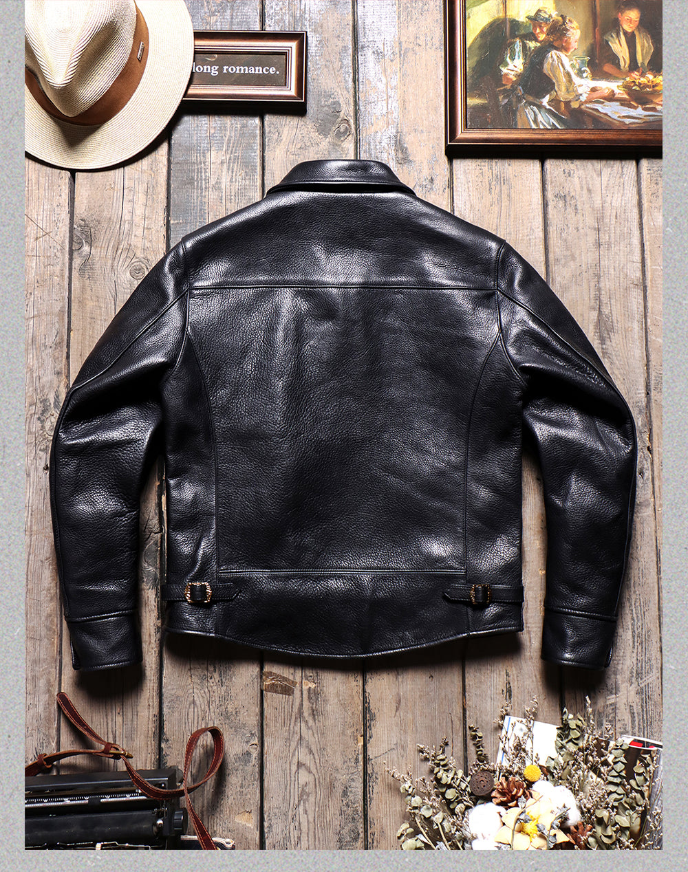 1.5mmアメリカ産カウレザー使用 シングルライダース ジャケット S~4XL