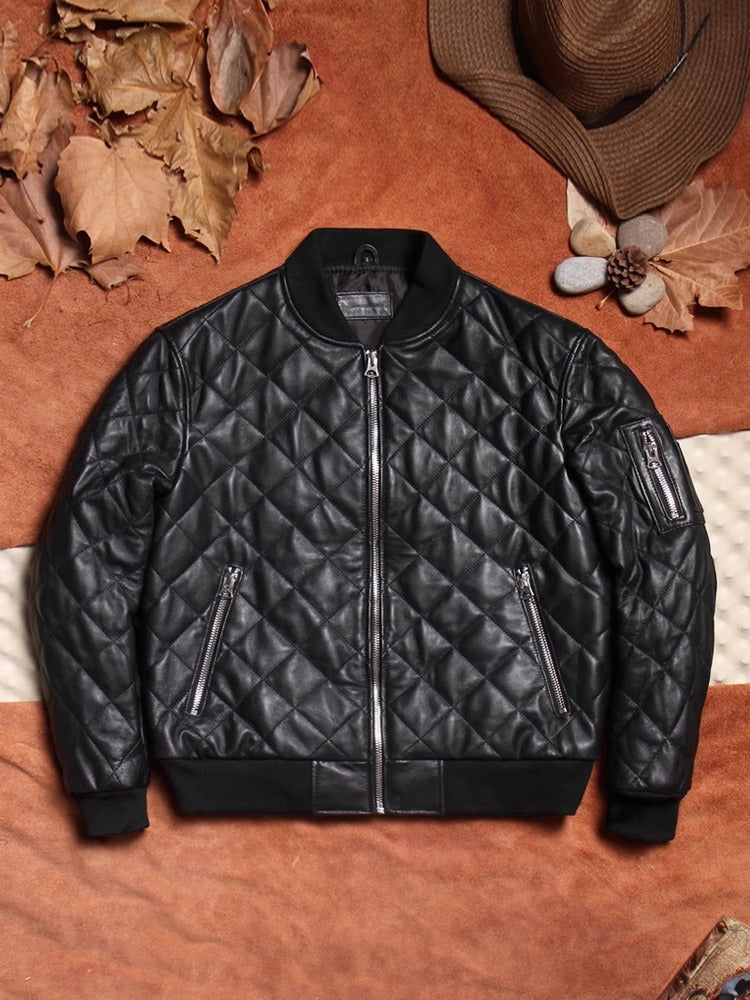 MA-1型 シープレザーキルティング フライトジャケット M~5XL