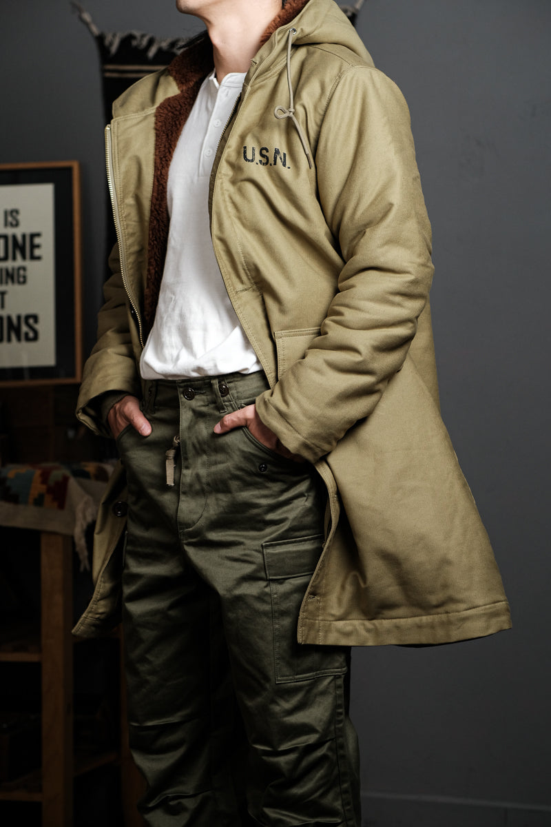 ☆ヴィンテージ 復刻 N-2 ウールアルパカ混総ボア USNデッキコート☆S~XL
