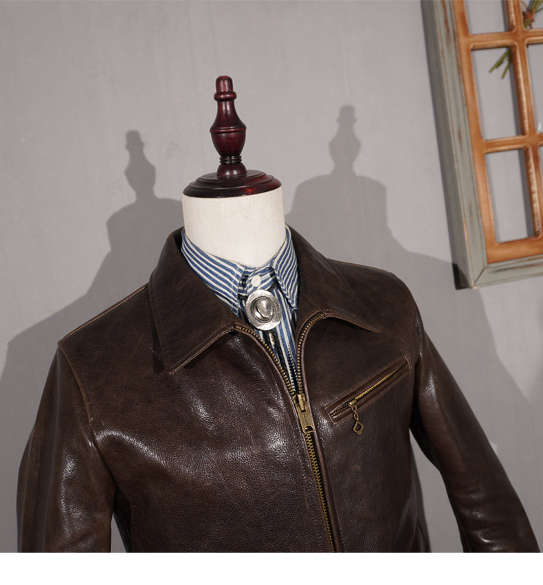 1930's VINTAGE復刻 カウレザー シングルライダースジャケット S~5XL