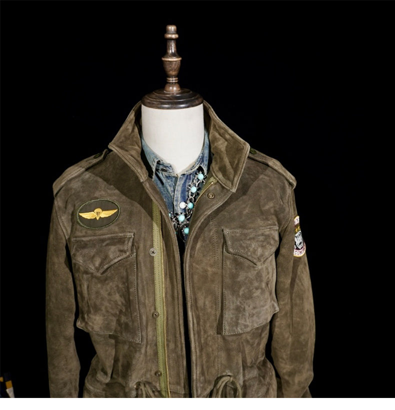 3色展開▲TAXI DRIVER トラヴィスモデル▲ビンテージ復刻 スウェード M-65 ジャケット▼L~3XL