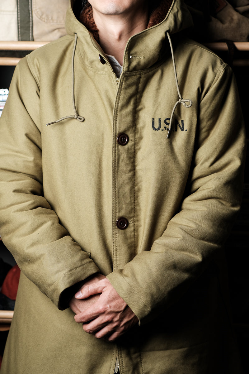 ☆ヴィンテージ 復刻 N-2 ウールアルパカ混総ボア USNデッキコート☆S~XL