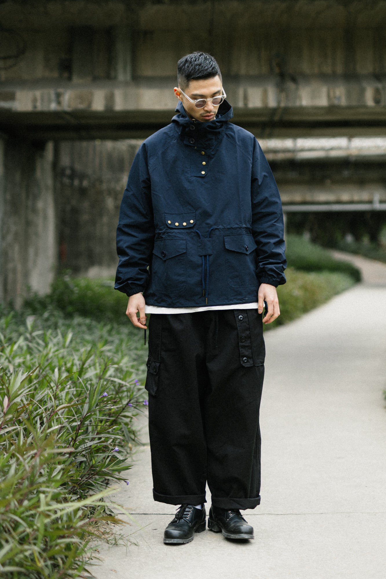 2色展開△ROYAL NAVY RAF復刻 modifiモデル コットンヘリンボーン スモックパーカー ▽