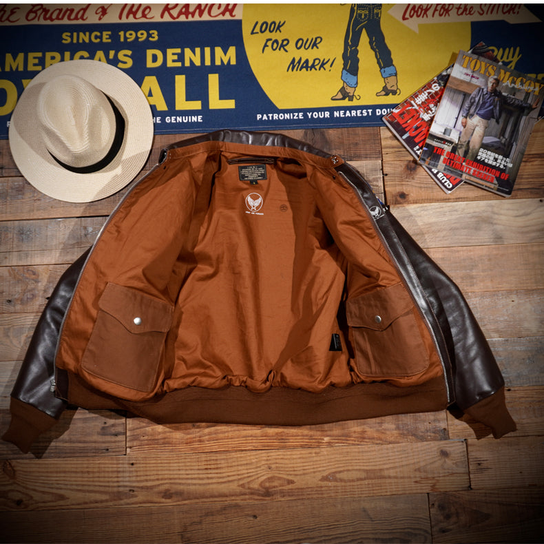 △ヴィンテージ復刻 ホースハイドレザー A-2ジャケット▽S~4XL