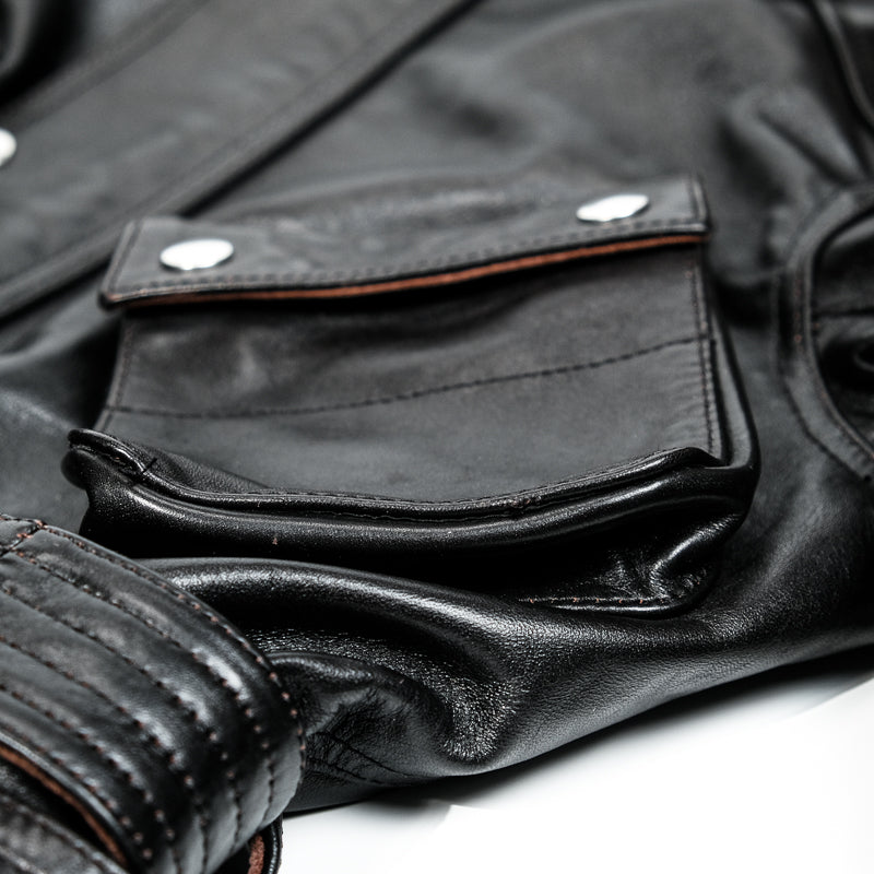 ▲細部のディテールまで完璧な拘り カウレザー ライダースジャケット▼ S~3XL