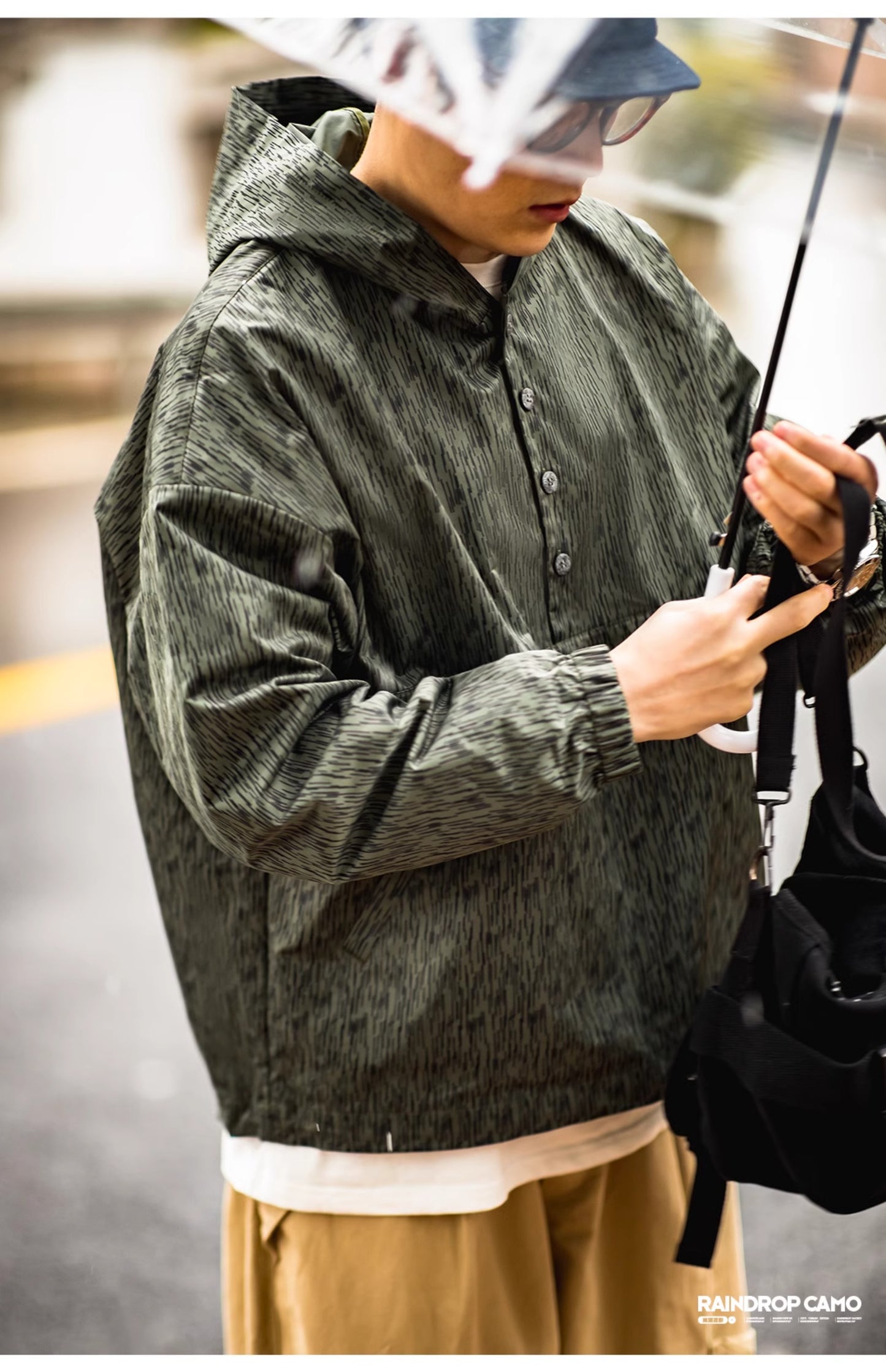 △ヴィンテージ復刻 デザインレインドロップカモ アノラックジャケット▽S~2XL