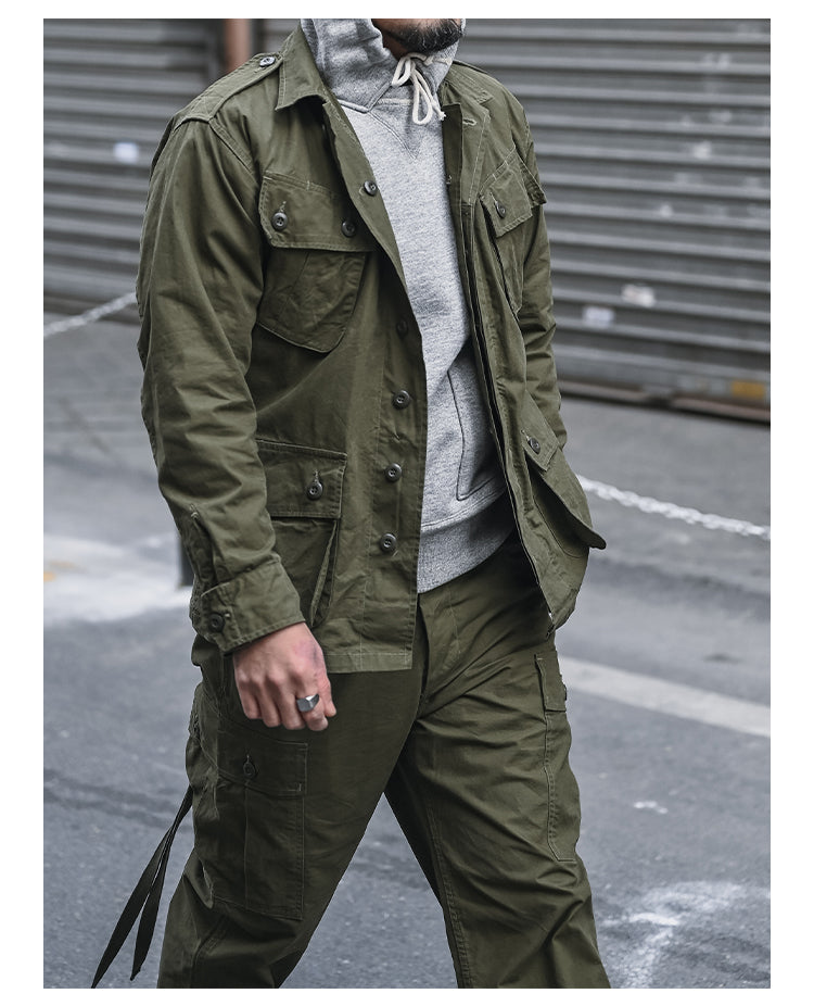 ヴィンテージ モディファイ 7.5OZ コットン TCU 1stモデル ミリタリージャングルファティーグ ジャケット◇S~2XL