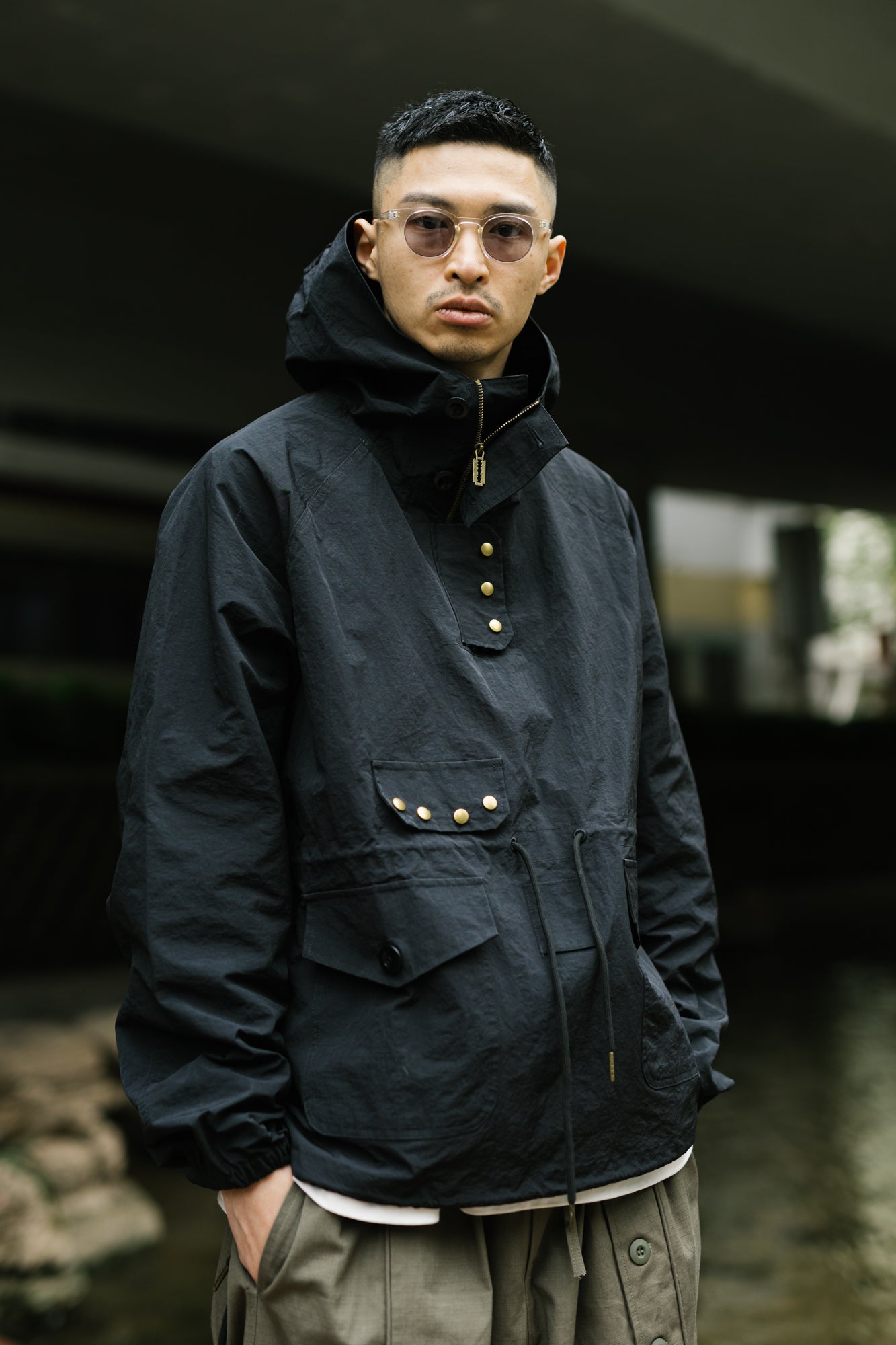 2色展開△ROYAL NAVY RAF復刻 modifiモデル コットンヘリンボーン スモックパーカー ▽