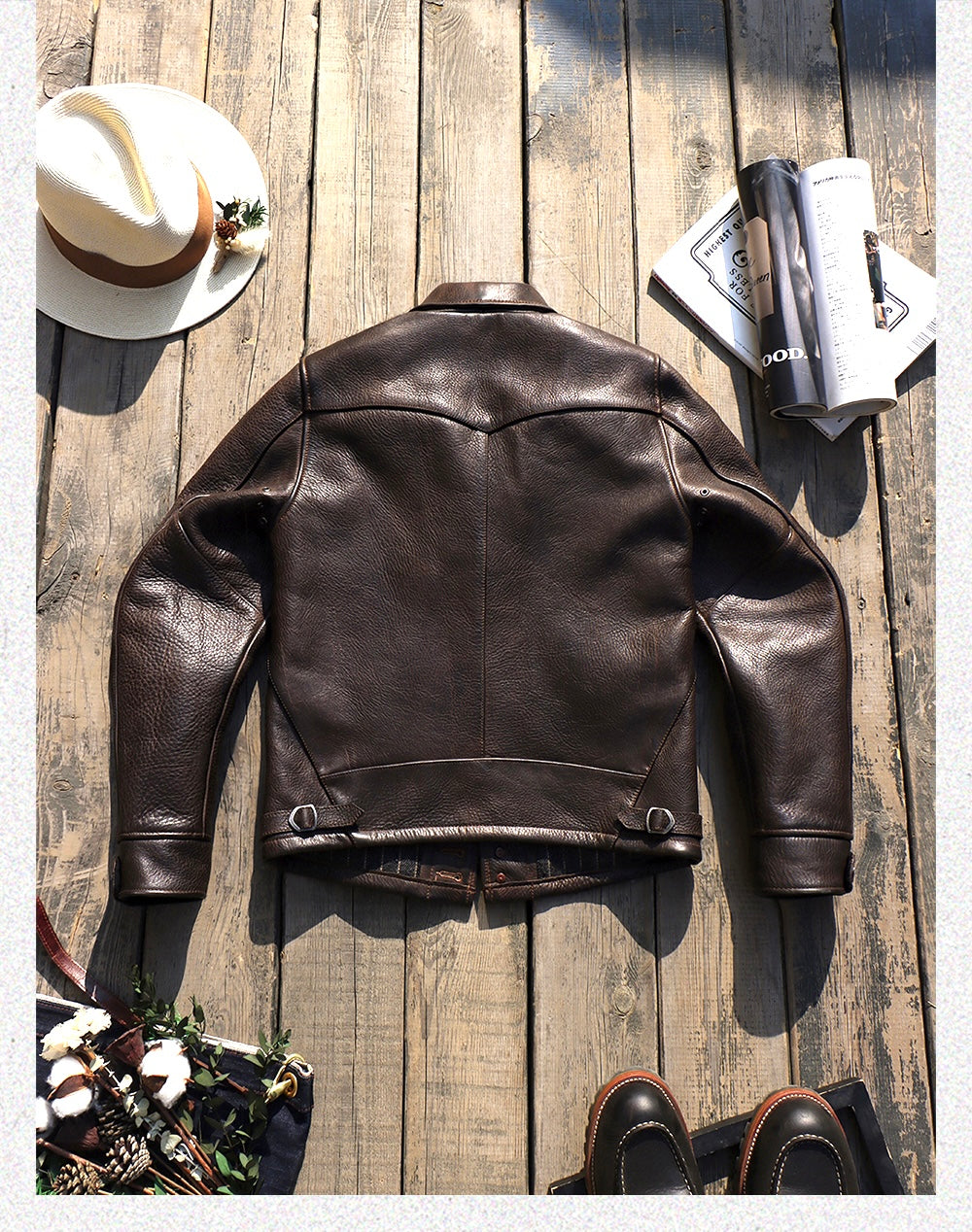 ☆1.6㎜ アメリカ産牛革使用☆コンチョボタン付き カウレザージャケット☆S~4XL