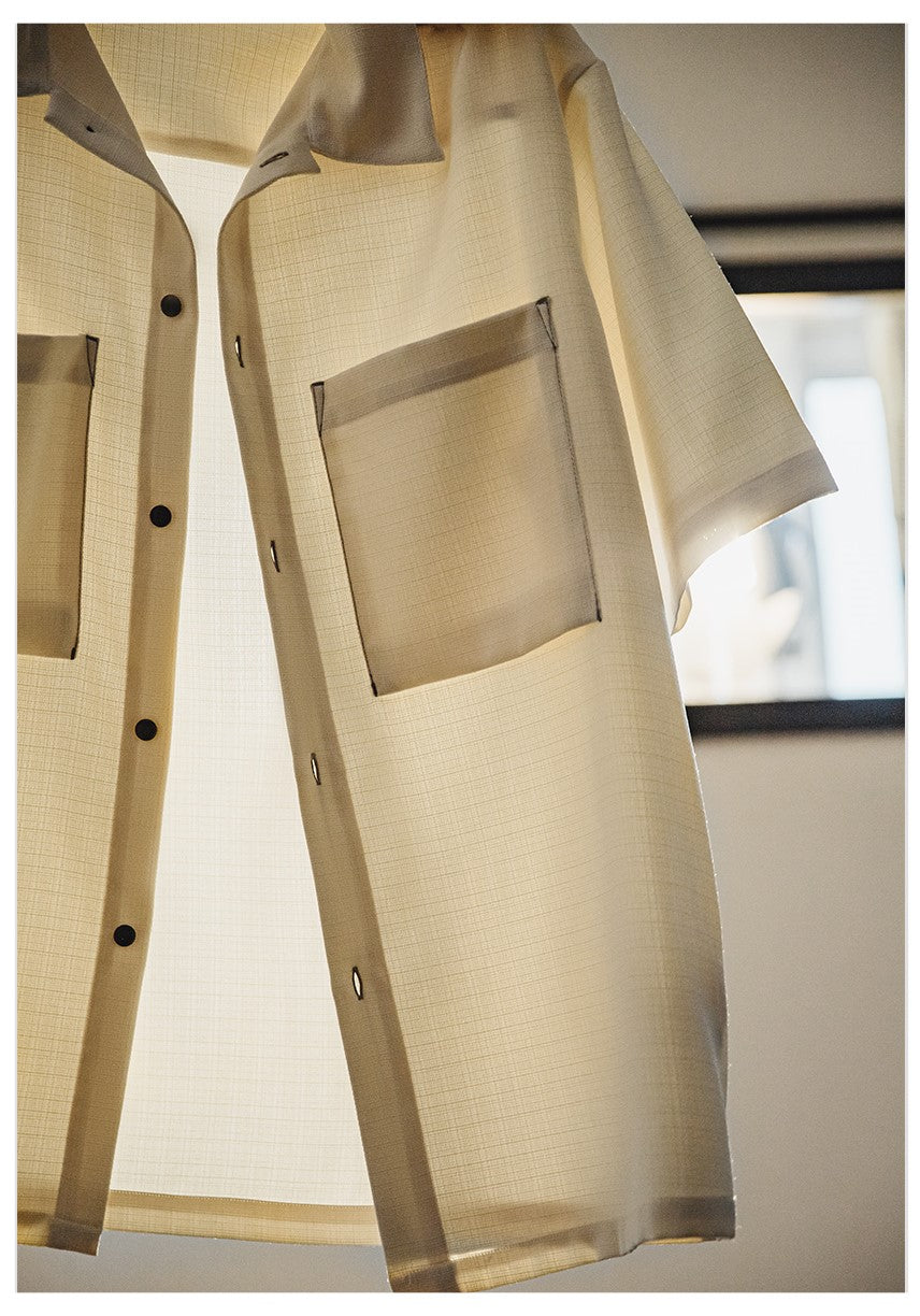 2色展開表情豊かなテクスチャー★ビッグシルエットシャツ★S~3XL