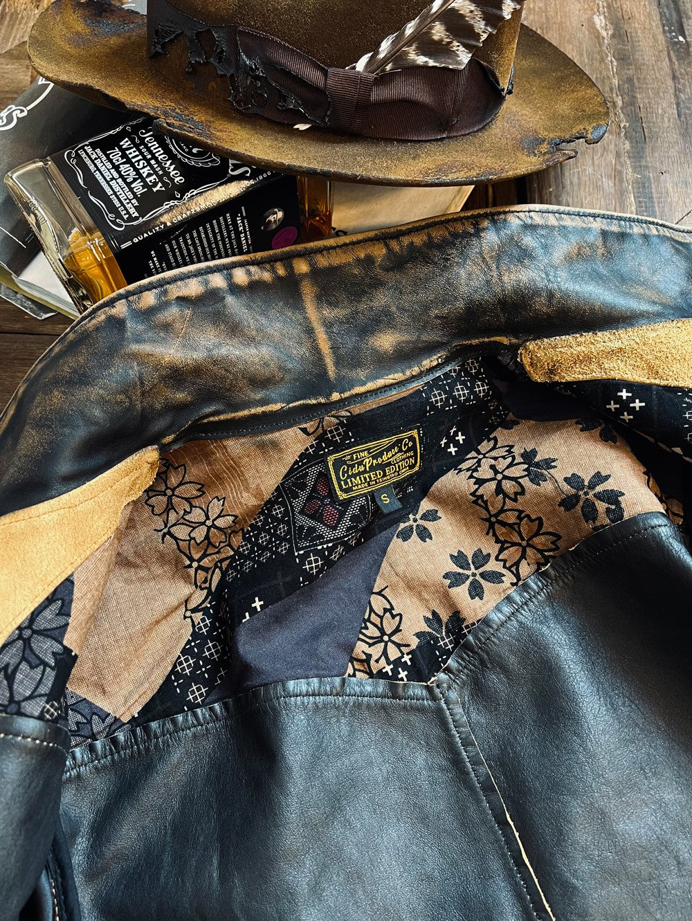 ★ヴィンテージ加工カウレザースウェードウエスタンジャケット★S~2XL