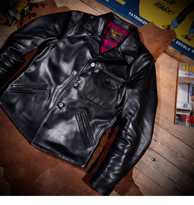 40’s ヴィンテージ復刻デザイン 日本産 牛革使用 レザー ジャケット S~4XL