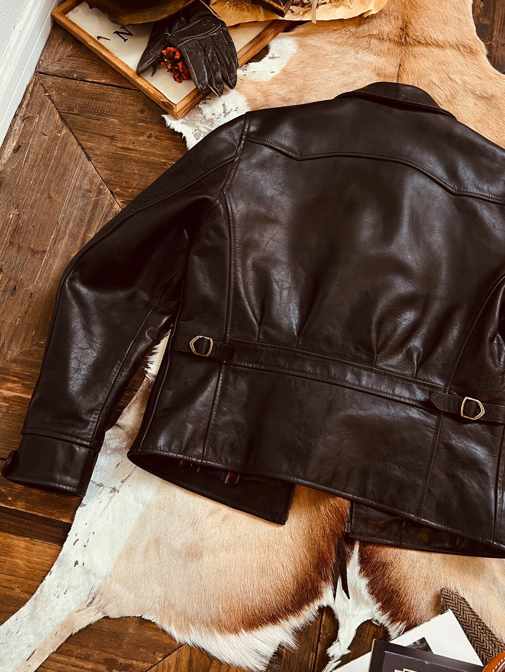 1930’s復刻型 オイルカウレザー シングルライダース ジャケット S~3XL