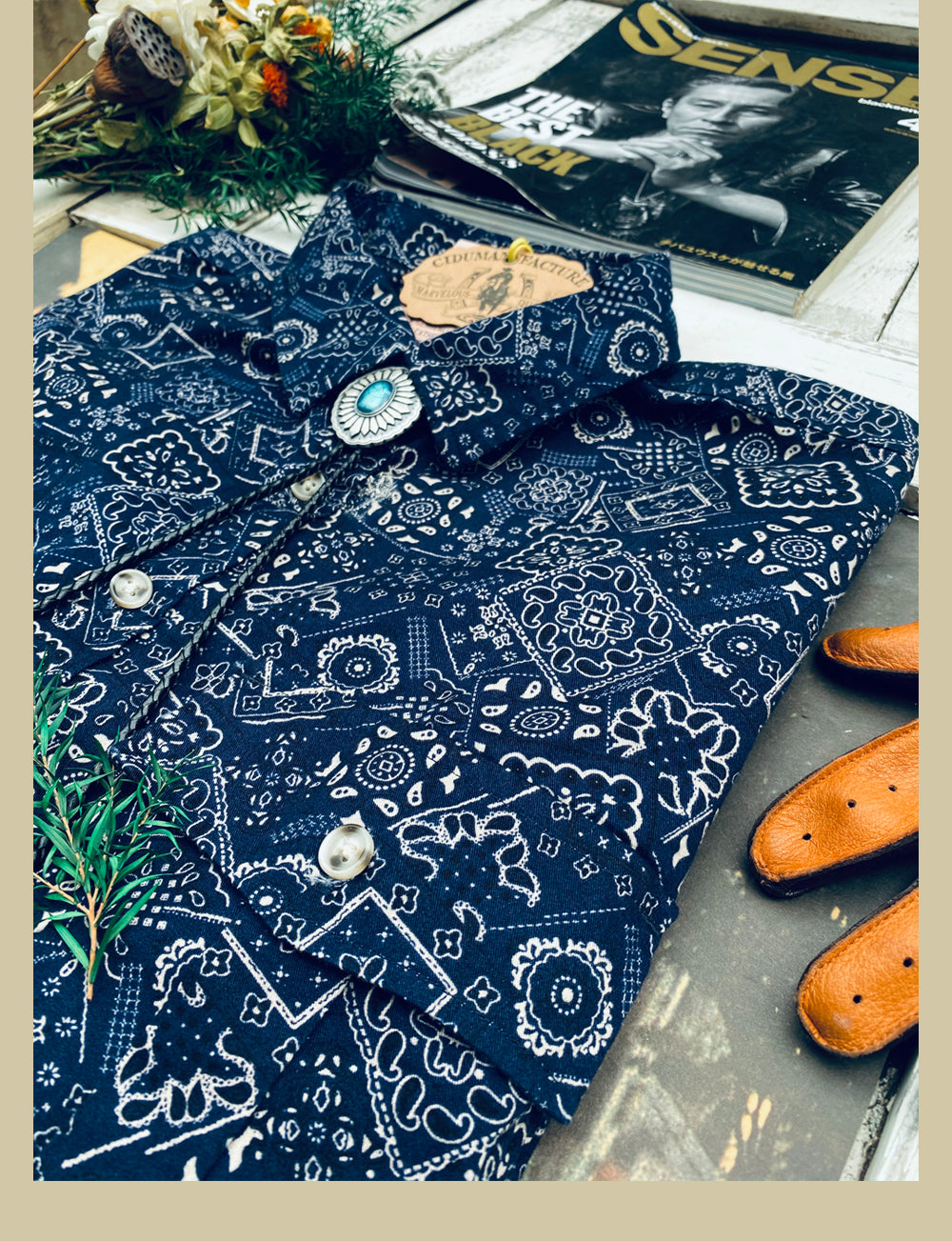 ◆ヴィンテージスタイル バンダナ柄 ロングスリーブシャツ◆ M~3XL