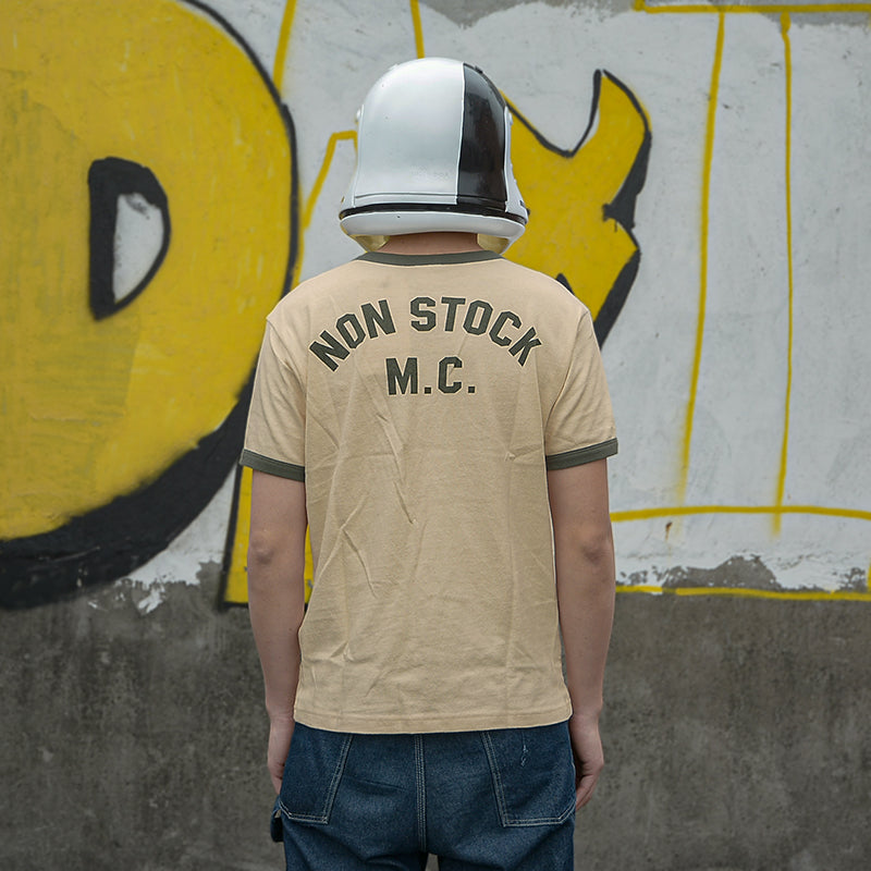2色展開◆色味、プリントの雰囲気もGOOD◆MOTORCYCLE リンガーTシャツ◆S~2XL