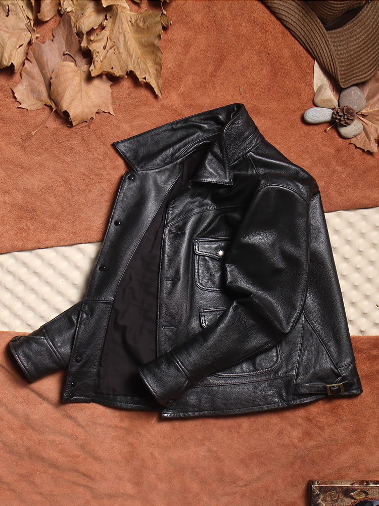 ☆コンチョボタン カウレザーウエスタンジャケット☆M~5XL