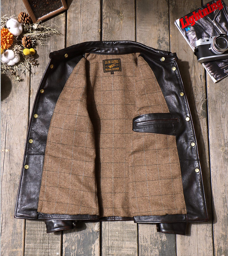▲昨シーズン物売り切れ価格▼茶芯ホースハイドレザー カーコート▲ S~4XL